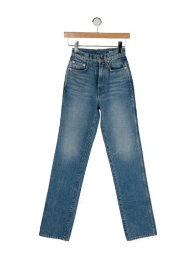 Pre-owned Grlfrnd High-rise Straight Leg Jeans In Blue