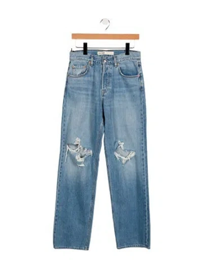 Pre-owned Grlfrnd High-rise Straight Leg Jeans In Blue