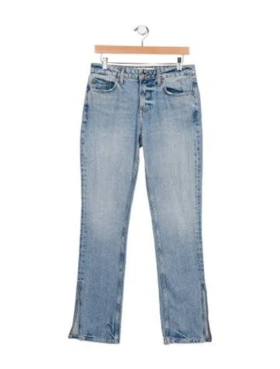 Pre-owned Grlfrnd High-rise Straight Leg Jeans In Blue