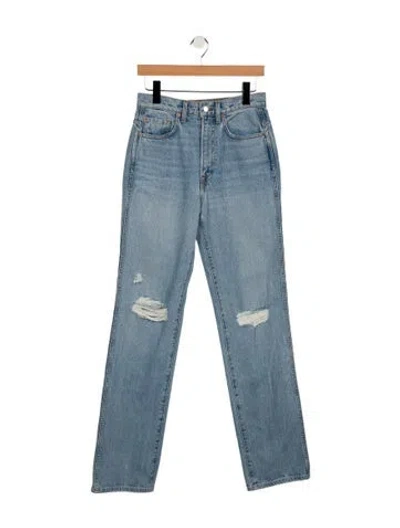 Pre-owned Grlfrnd High-rise Straight Leg Jeans In Blue