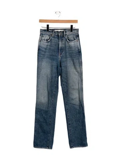 Pre-owned Grlfrnd High-rise Straight Leg Jeans In Blue