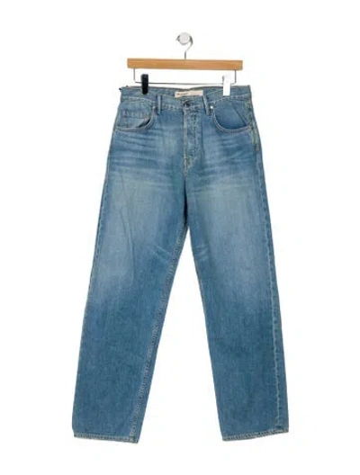 Pre-owned Grlfrnd High-rise Straight Leg Jeans In Blue