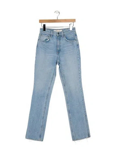 Pre-owned Grlfrnd High-rise Straight Leg Jeans In Blue