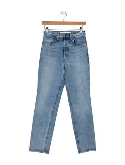 Pre-owned Grlfrnd High-rise Straight Leg Jeans In Blue