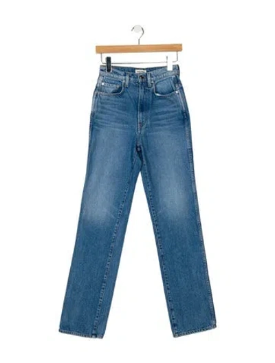 Pre-owned Grlfrnd High-rise Straight Leg Jeans In Blue