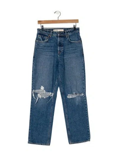 Pre-owned Grlfrnd High-rise Straight Leg Jeans In Blue