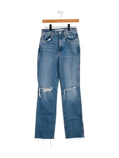 Pre-owned Grlfrnd High-rise Straight Leg Jeans In Blue