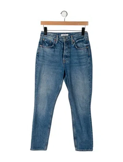 Pre-owned Grlfrnd High-rise Straight Leg Jeans In Blue