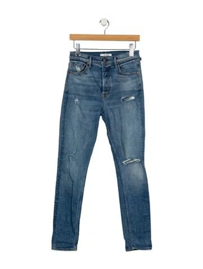 Pre-owned Grlfrnd High-rise Straight Leg Jeans In Blue