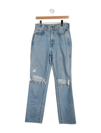Pre-owned Grlfrnd High-rise Straight Leg Jeans In Blue