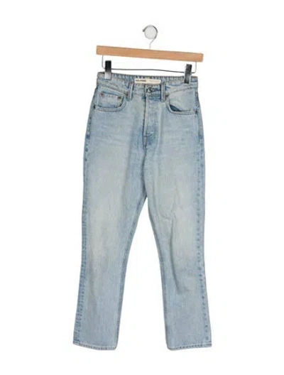 Pre-owned Grlfrnd High-rise Straight Leg Jeans In Blue