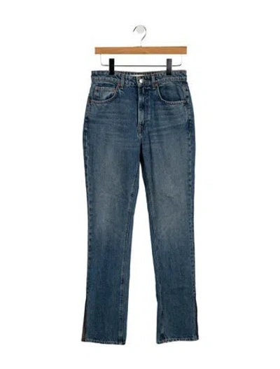Pre-owned Grlfrnd High-rise Straight Leg Jeans In Blue