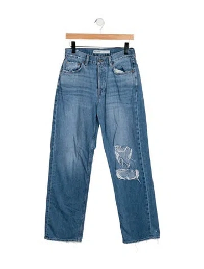 Pre-owned Grlfrnd High-rise Straight Leg Jeans In Blue