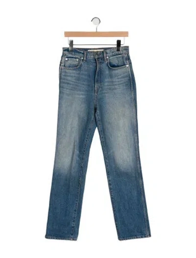 Pre-owned Grlfrnd High-rise Straight Leg Jeans In Blue