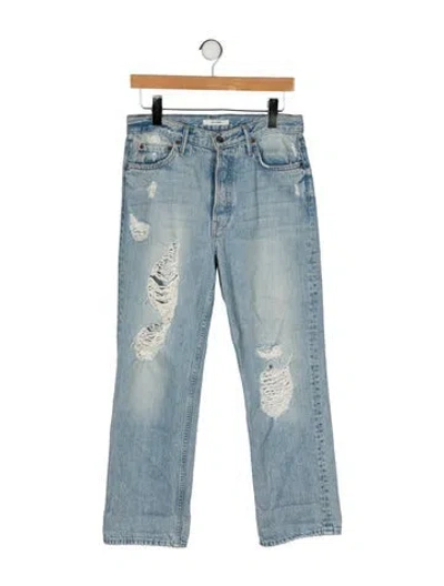 Pre-owned Grlfrnd High-rise Straight Leg Jeans In Blue