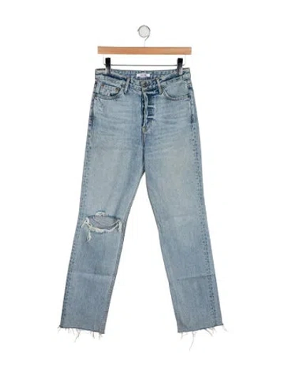 Pre-owned Grlfrnd High-rise Straight Leg Jeans In Blue