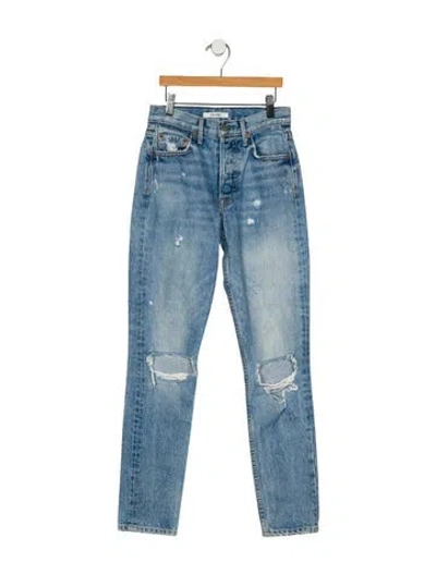 Pre-owned Grlfrnd High-rise Straight Leg Jeans In Blue