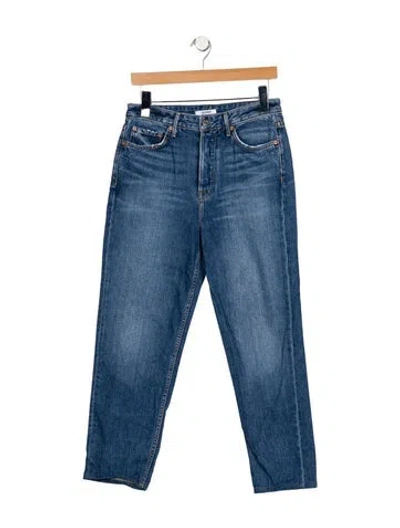 Pre-owned Grlfrnd High-rise Straight Leg Jeans In Blue