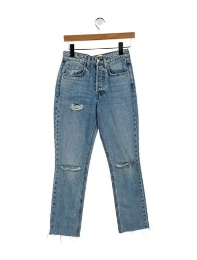 Pre-owned Grlfrnd High-rise Straight Leg Jeans In Blue