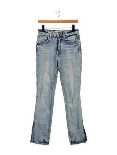 Pre-owned Grlfrnd High-rise Straight Leg Jeans In Blue