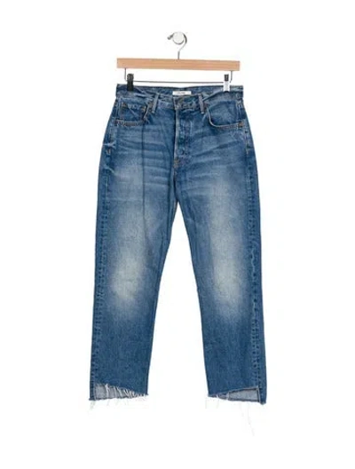 Pre-owned Grlfrnd High-rise Straight Leg Jeans In Blue