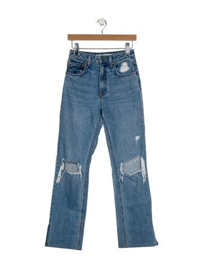 Pre-owned Grlfrnd High-rise Straight Leg Jeans In Blue