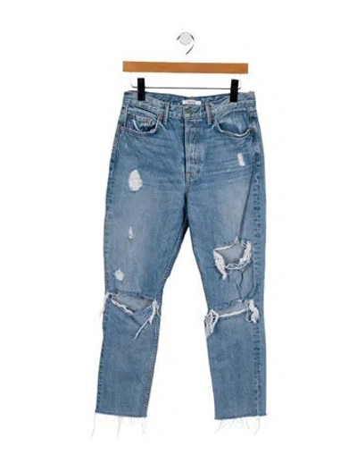 Pre-owned Grlfrnd High-rise Straight Leg Jeans In Blue