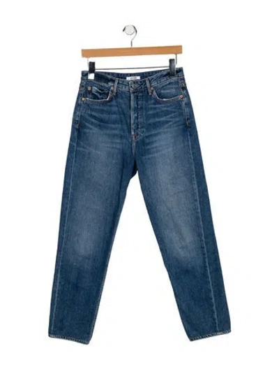 Pre-owned Grlfrnd High-rise Straight Leg Jeans In Blue