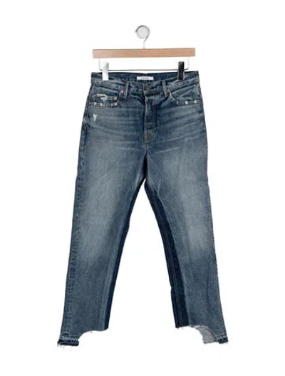 Pre-owned Grlfrnd High-rise Straight Leg Jeans In Blue