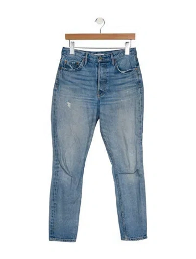 Pre-owned Grlfrnd High-rise Straight Leg Jeans In Blue