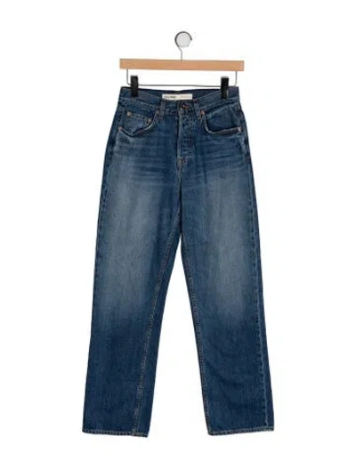 Pre-owned Grlfrnd High-rise Straight Leg Jeans In Blue