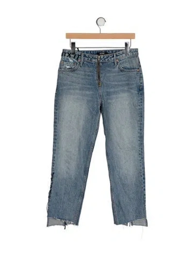 Pre-owned Grlfrnd High-rise Straight Leg Jeans In Blue
