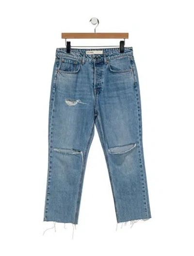 Pre-owned Grlfrnd High-rise Straight Leg Jeans In Blue