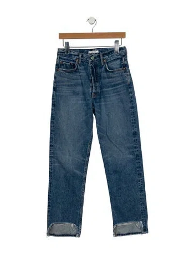 Pre-owned Grlfrnd High-rise Straight Leg Jeans In Blue