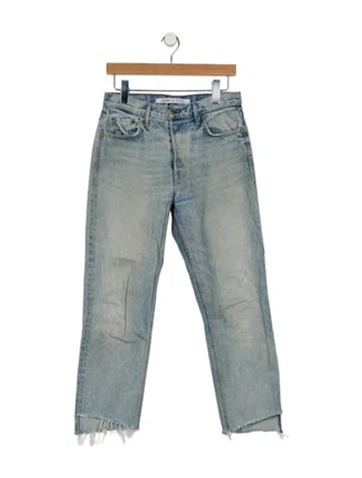 Pre-owned Grlfrnd High-rise Straight Leg Jeans In Blue