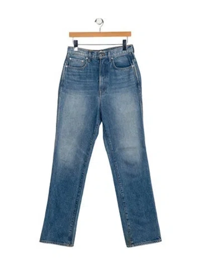 Pre-owned Grlfrnd High-rise Straight Leg Jeans In Blue