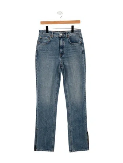 Pre-owned Grlfrnd High-rise Straight Leg Jeans In Blue
