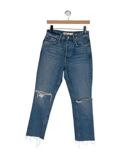 Pre-owned Grlfrnd High-rise Straight Leg Jeans In Blue