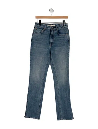 Pre-owned Grlfrnd High-rise Straight Leg Jeans In Blue