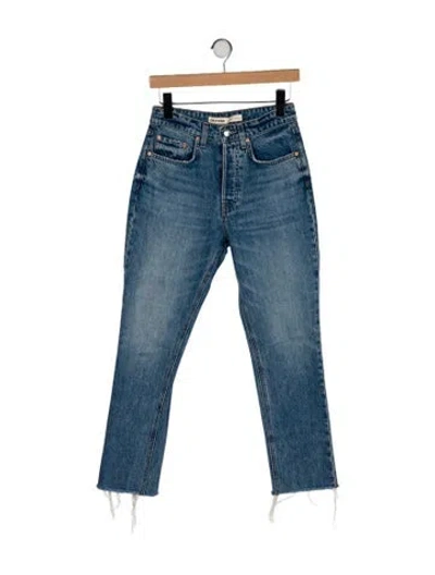 Pre-owned Grlfrnd High-rise Straight Leg Jeans In Blue