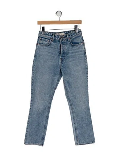 Pre-owned Grlfrnd High-rise Straight Leg Jeans In Blue