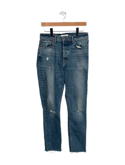 Pre-owned Grlfrnd High-rise Straight Leg Jeans In Blue