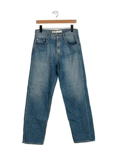 Pre-owned Grlfrnd High-rise Straight Leg Jeans In Blue