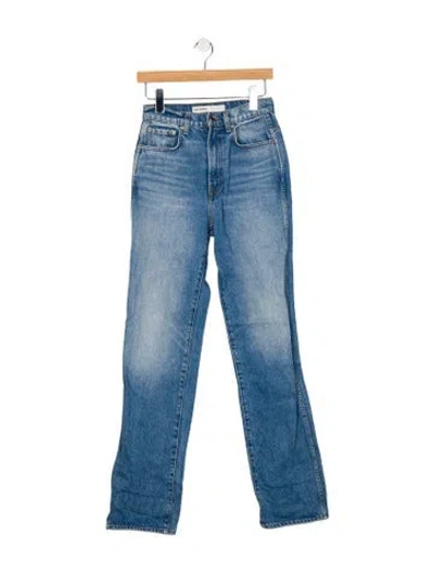 Pre-owned Grlfrnd High-rise Straight Leg Jeans In Blue