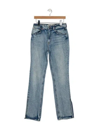 Pre-owned Grlfrnd High-rise Straight Leg Jeans In Blue