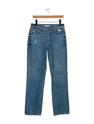 Pre-owned Grlfrnd High-rise Straight Leg Jeans In Blue