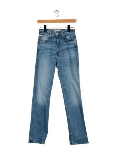 Pre-owned Grlfrnd High-rise Straight Leg Jeans In Blue