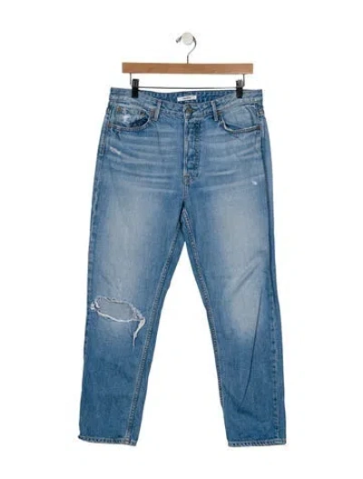 Pre-owned Grlfrnd High-rise Straight Leg Jeans In Blue