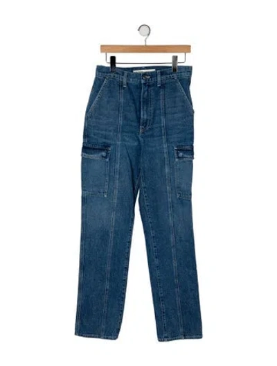 Pre-owned Grlfrnd High-rise Straight Leg Jeans In Blue