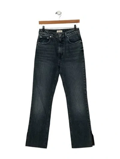 Pre-owned Grlfrnd High-rise Straight Leg Jeans In Blue